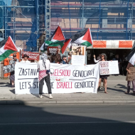 Protest proti vládní podpoře Izraele a proti izraelské genocidě v Gaze