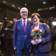 Prof. Jiří Drahoš s manželkou po I. kole prezidentských voleb